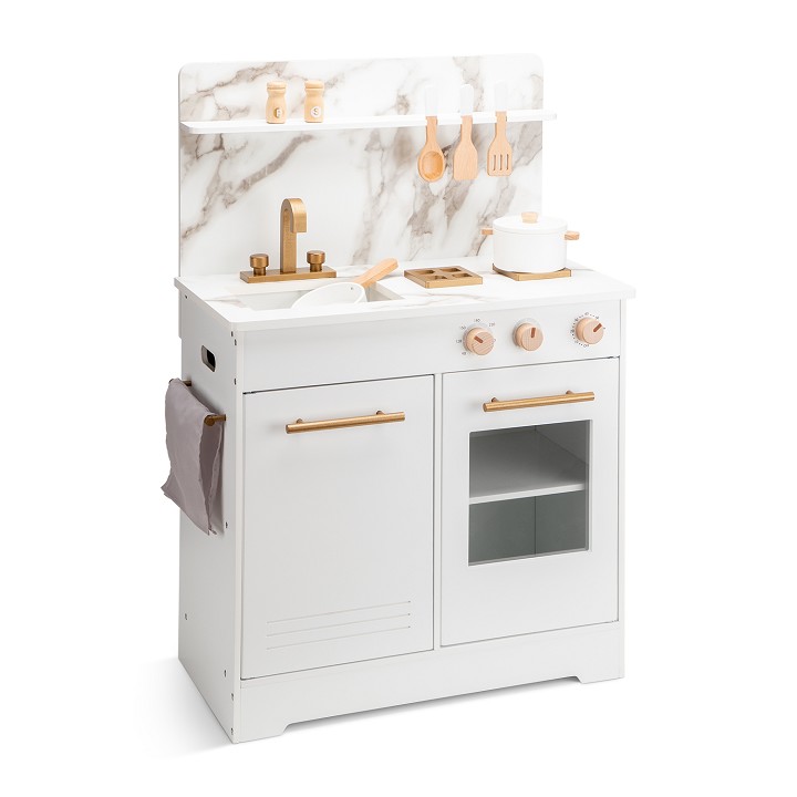 Kinderkeuken - wit met marmer